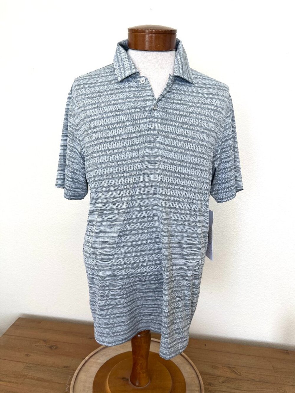 NWT - HEAD Golf - Men’s Gray Striped Performance Polo – Sample – Size Medium